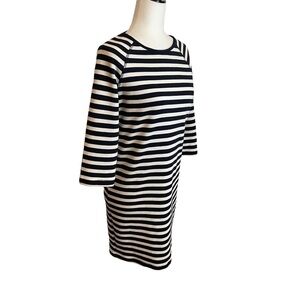 JEAN Pascale - Cute Nautical Striped dress - Lace insert back panel - Size Small